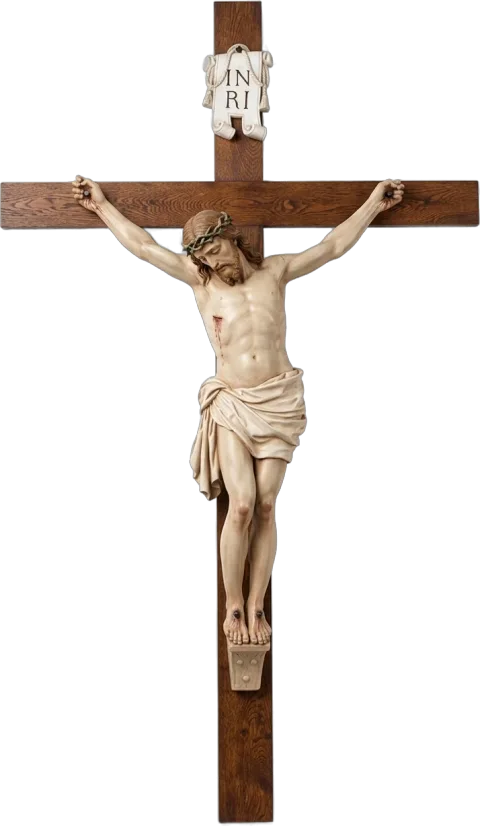 The Crucifix with INRI Scroll