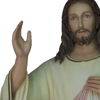 The right hand of the Divine Mercy raised in blessing: detail of a Simon Art Co. statue