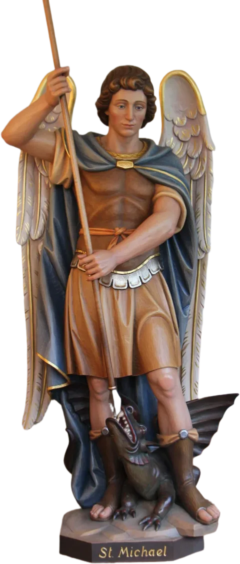 St Michael the Archangel — With the spear, in warm colours