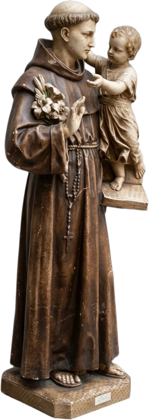 St Antony of Padua — In antique brown