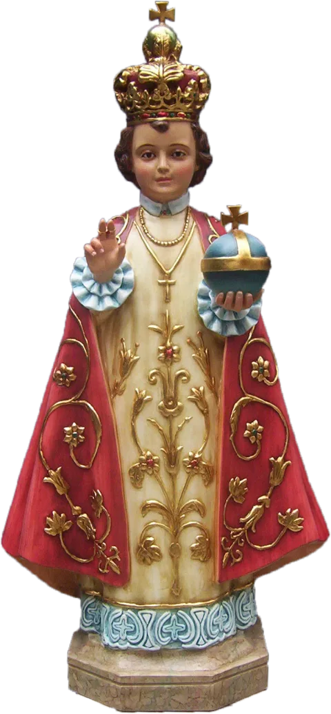 The Infant Jesus of Prague — In cream and red