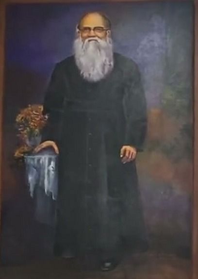 Oil painting of Msgr RFC Mascarenhas as Vicar General of the Diocese of Mangalore, 1931–1941, by Simon Art Co.