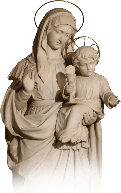 Statue of Our Lady with the Child Jesus holding a chalice