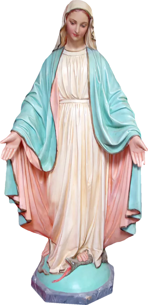 Our Lady of Grace — In rose and sea-green