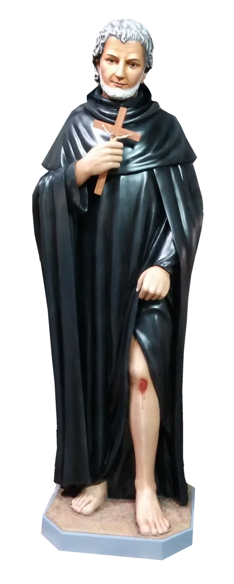 St Peregrine statue, patron of cancer patients, natural finish