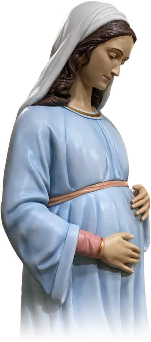 Our Lady, the Expectant Mother — Her hands upon the Child