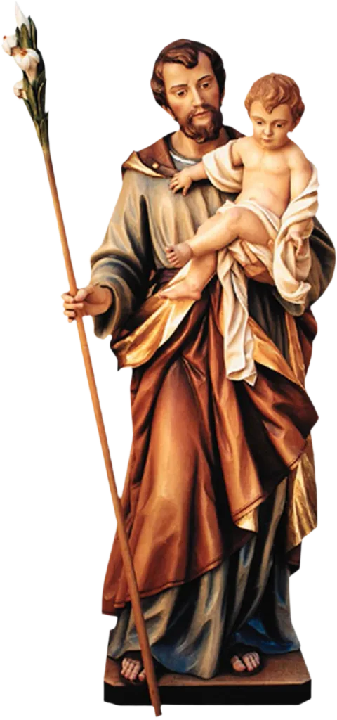 St Joseph with the Child — The Child held high, with the lily