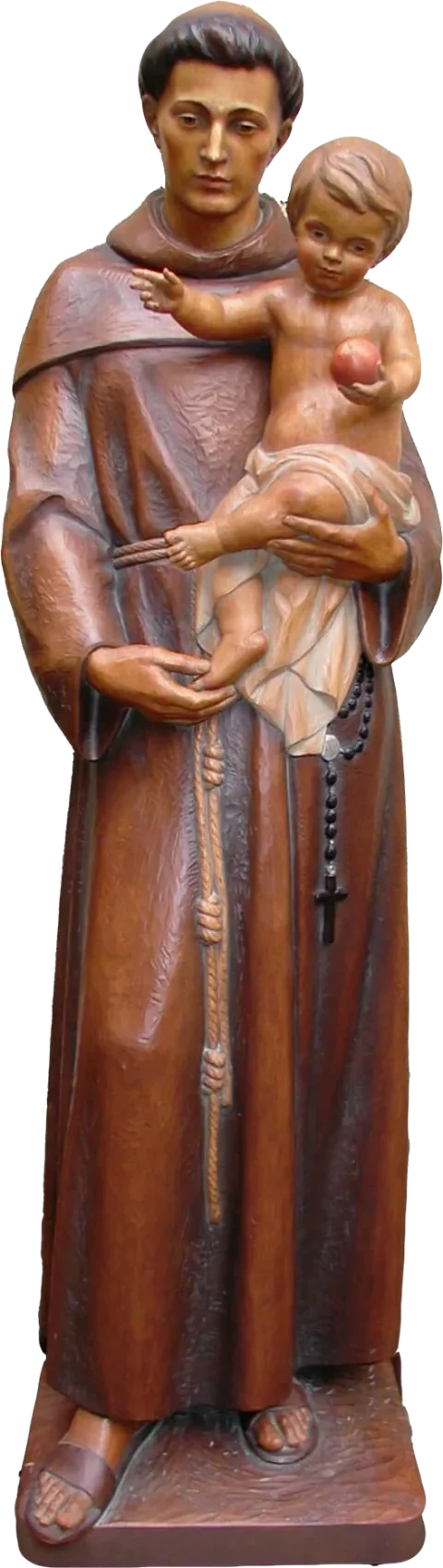 St Antony of Padua — In brown, with the Child